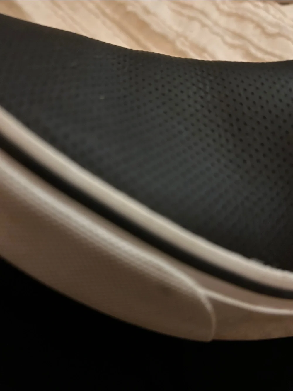 Vans Black Leather Slip-On Shoes with White Sole